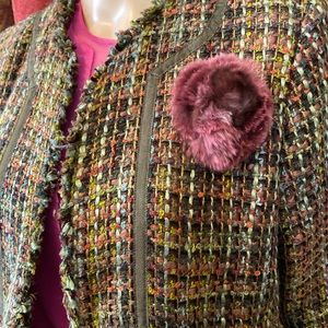 Tweed look blazer jacket. Fall colors
